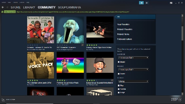 A normal day in the SFM Steam Workshop